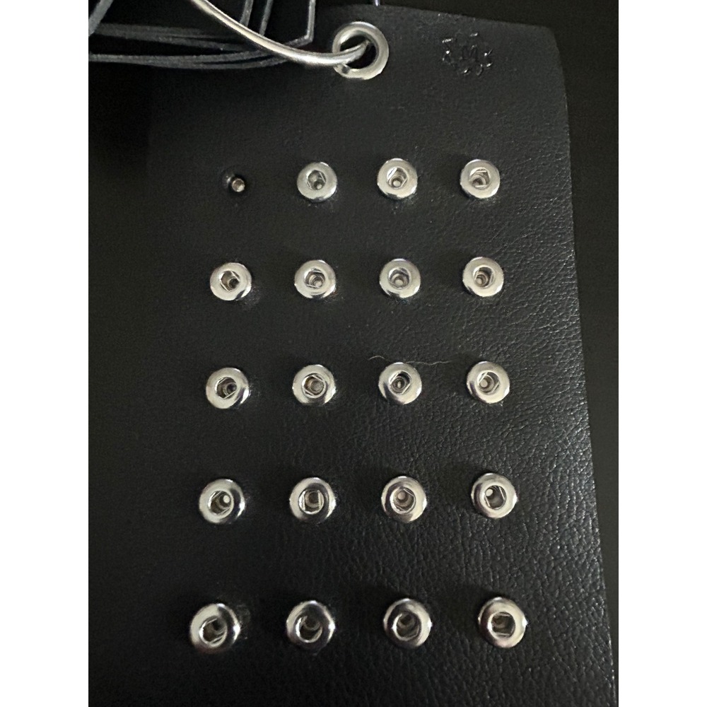 Leather Mini Snap Holder Black Good Studded Eyelet Detail Magnolia and Vine